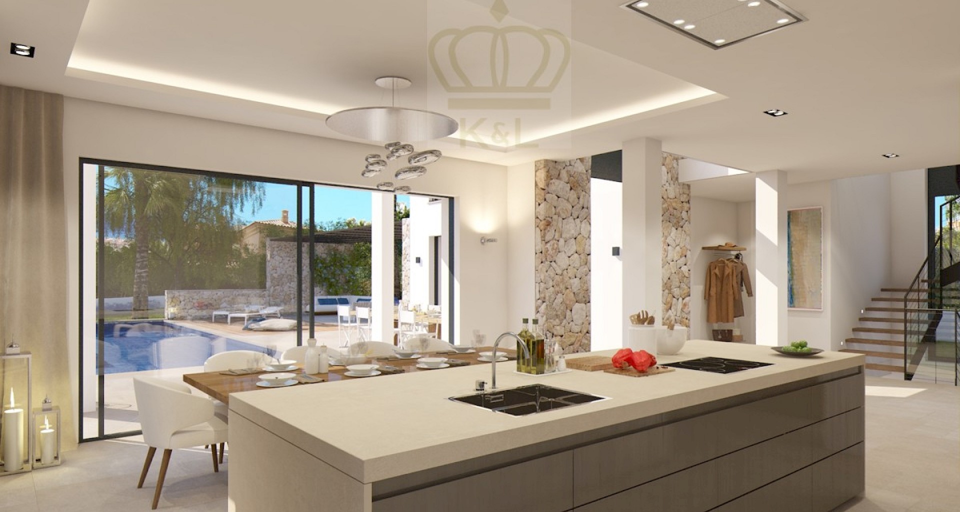 KROHN & LUEDEMANN Modern villa in Santa Ponsa with sea views Completion in 2021 Küche