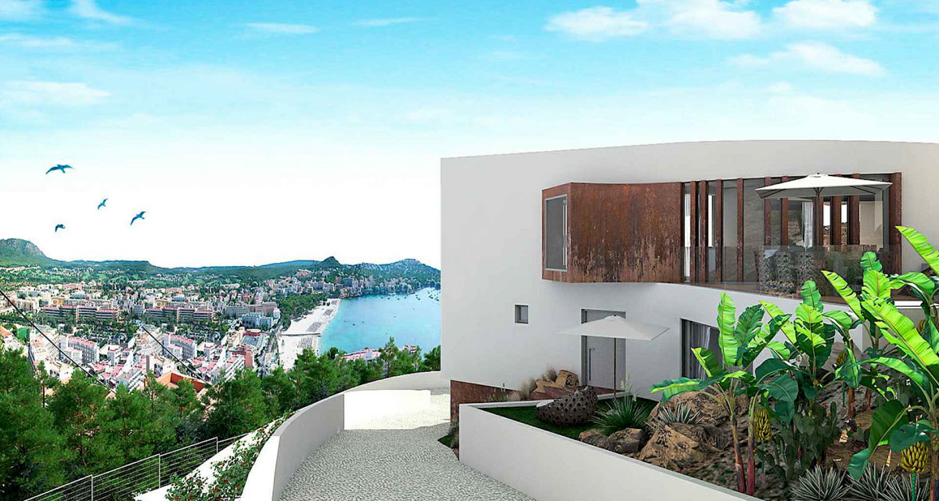 KROHN & LUEDEMANN Designer Neubau Villa mit Meerblick in Santa Ponsa 