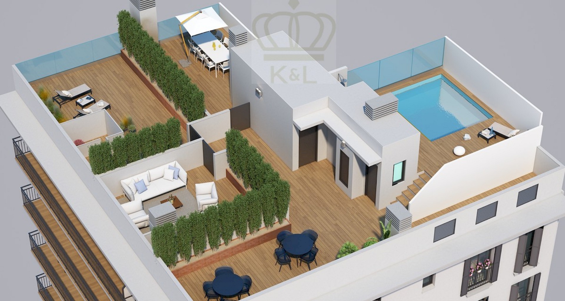 KROHN & LUEDEMANN Moderne Neubau Wohnung in Palma mit Hafenblick bei Santa Catalina 