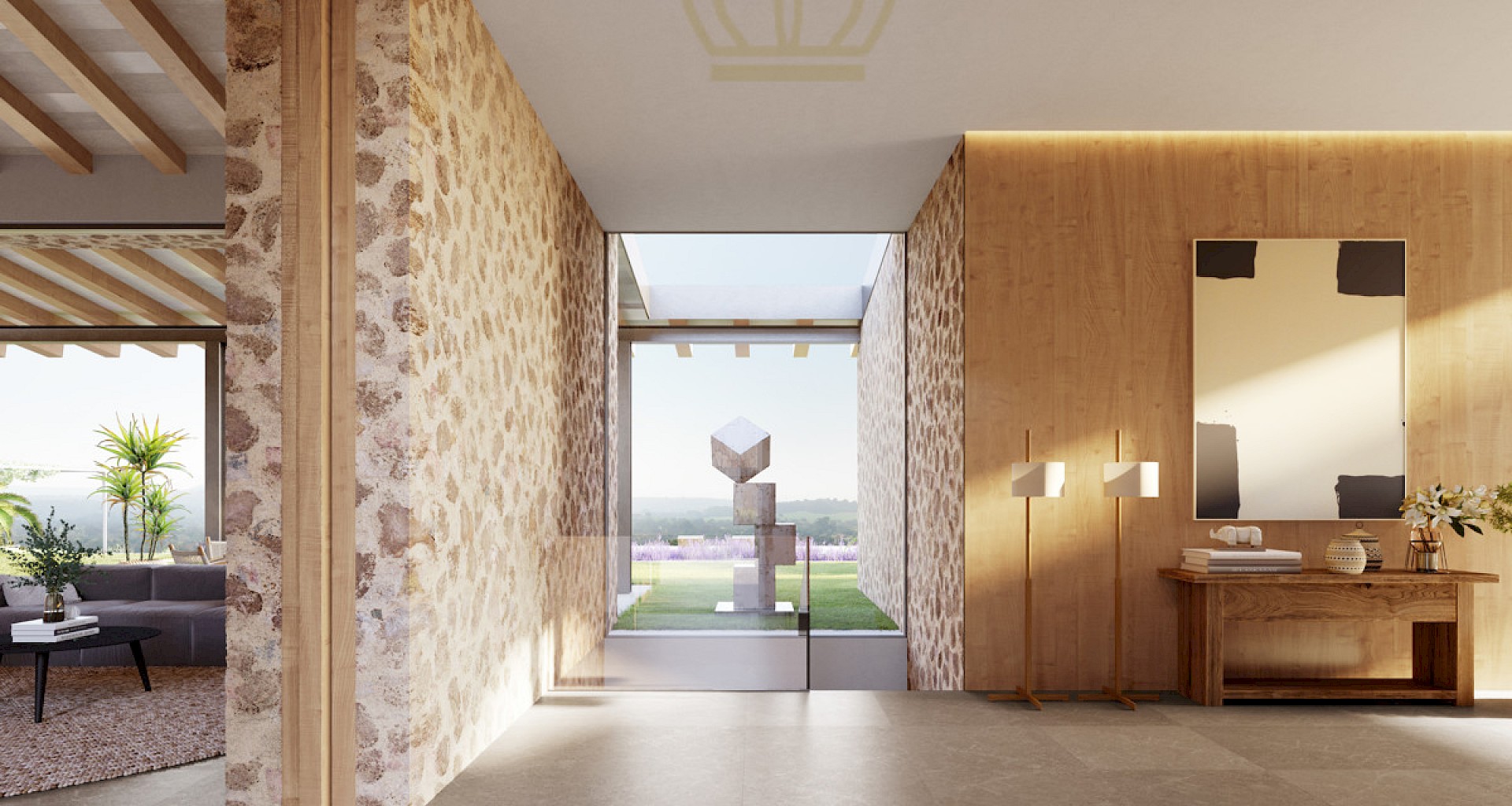 KROHN & LUEDEMANN Proyecto de una finca moderna en Santa María con vistas panorámicas Hall Villa Santa Maria 