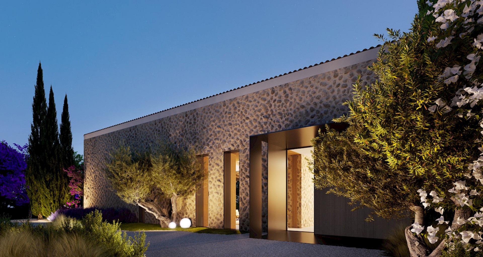 KROHN & LUEDEMANN Proyecto de una finca moderna en Santa María con vistas panorámicas Eingangsbereich Finca Santa Maria