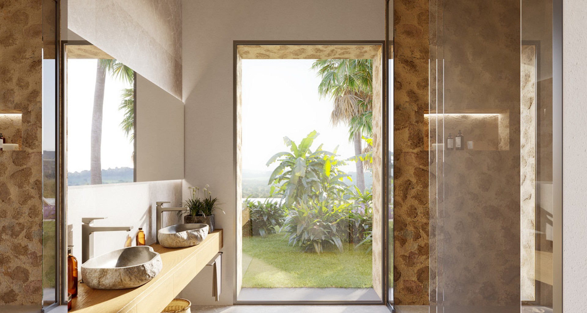 KROHN & LUEDEMANN Proyecto de una finca moderna en Santa María con vistas panorámicas Bad Master Suite