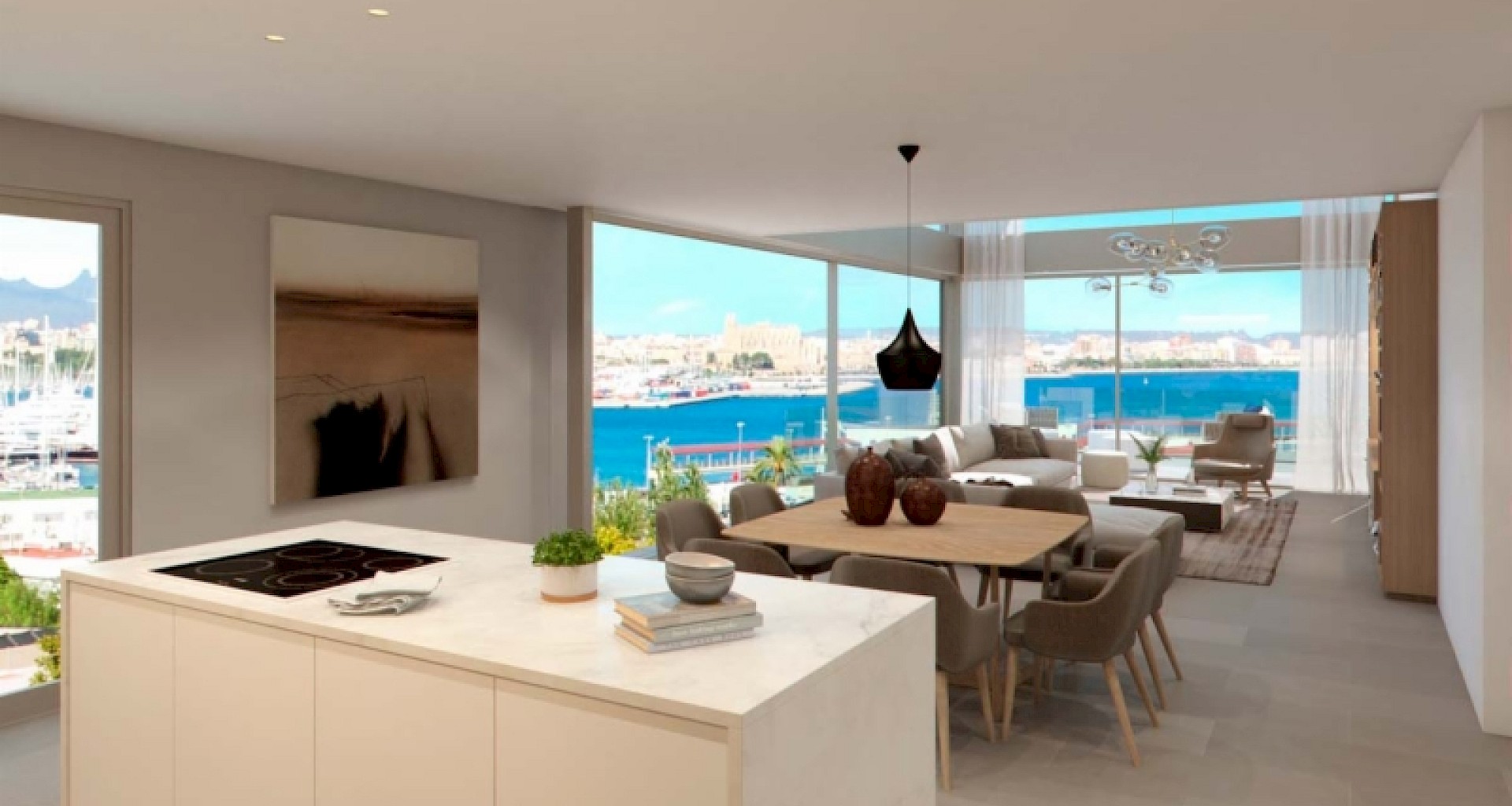 KROHN & LUEDEMANN Exclusive new build penthouse in Palma on the Paseo with pool and views over the harbour 