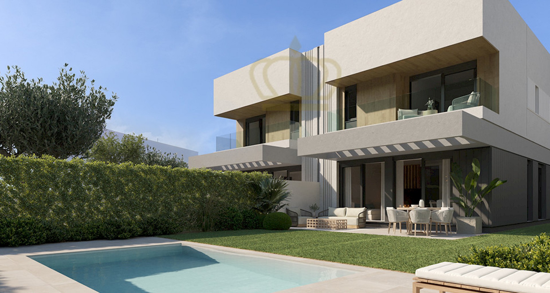 KROHN & LUEDEMANN Neubau Doppelhaus am Meer in der Nähe von Palma mit Pool 