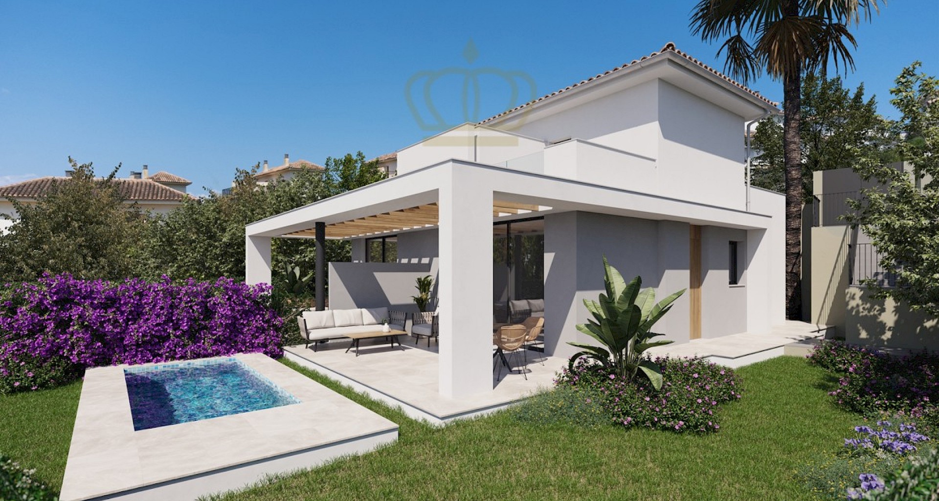 KROHN & LUEDEMANN Atractivas villas nuevas cerca de Porto Christo con vistas al mar Neubau Villa mit Pool