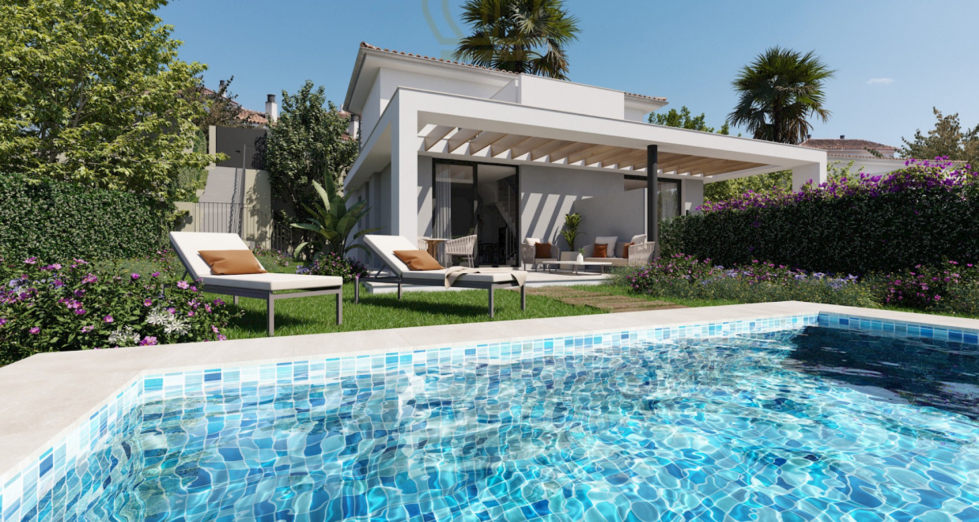 KROHN & LUEDEMANN Atractivas villas nuevas cerca de Porto Christo con vistas al mar Villenbeispiel mit Pool