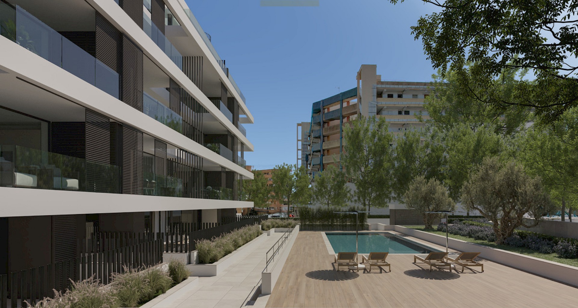 KROHN & LUEDEMANN New build appartment in Palma San Augustin with community pool 