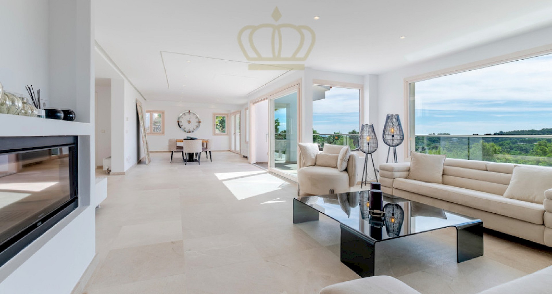 KROHN & LUEDEMANN Villa elegantemente reformada en Son Vida con muy bonitas vistas al campo de golf y al mar Wohnraum