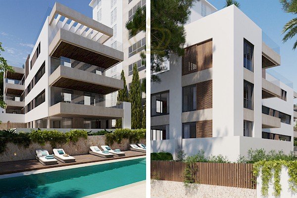 Schicke Neubau Wohnung in Palma mit Pool in ruhiger Lage