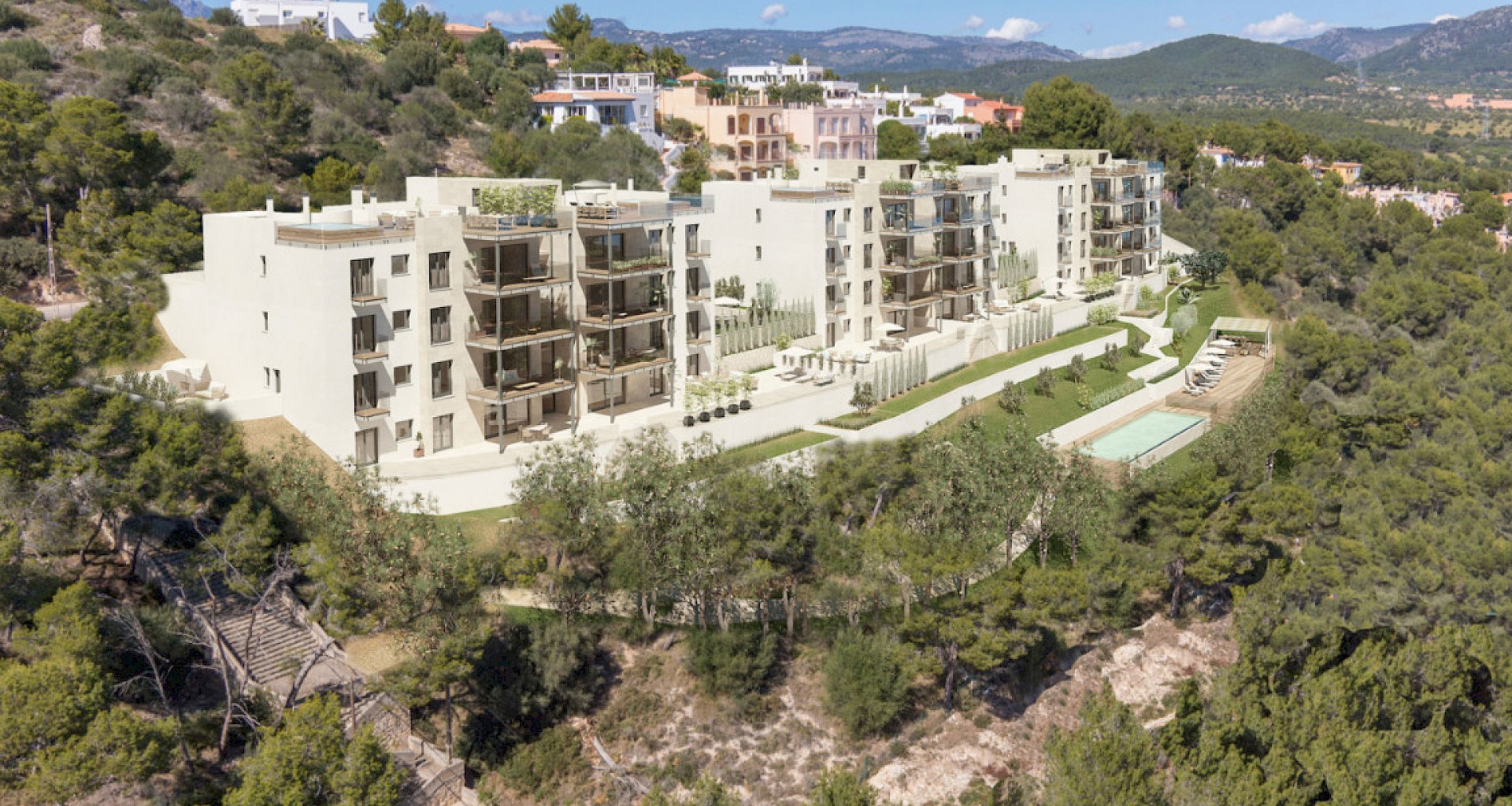 KROHN & LUEDEMANN New build luxury condo in Santa Ponsa in a prime location with beautiful views of the countryside 